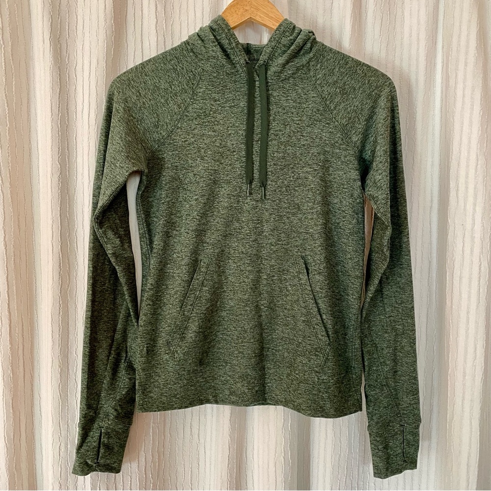Outdoor Voices | All Day Cloudknit Green Heathered Lightweight Hoodie XS